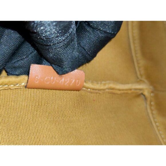 Pre-owned Celine Triomphe Canvas Calfskin Medium Bucket Bag Tan - Picture 13 of 14